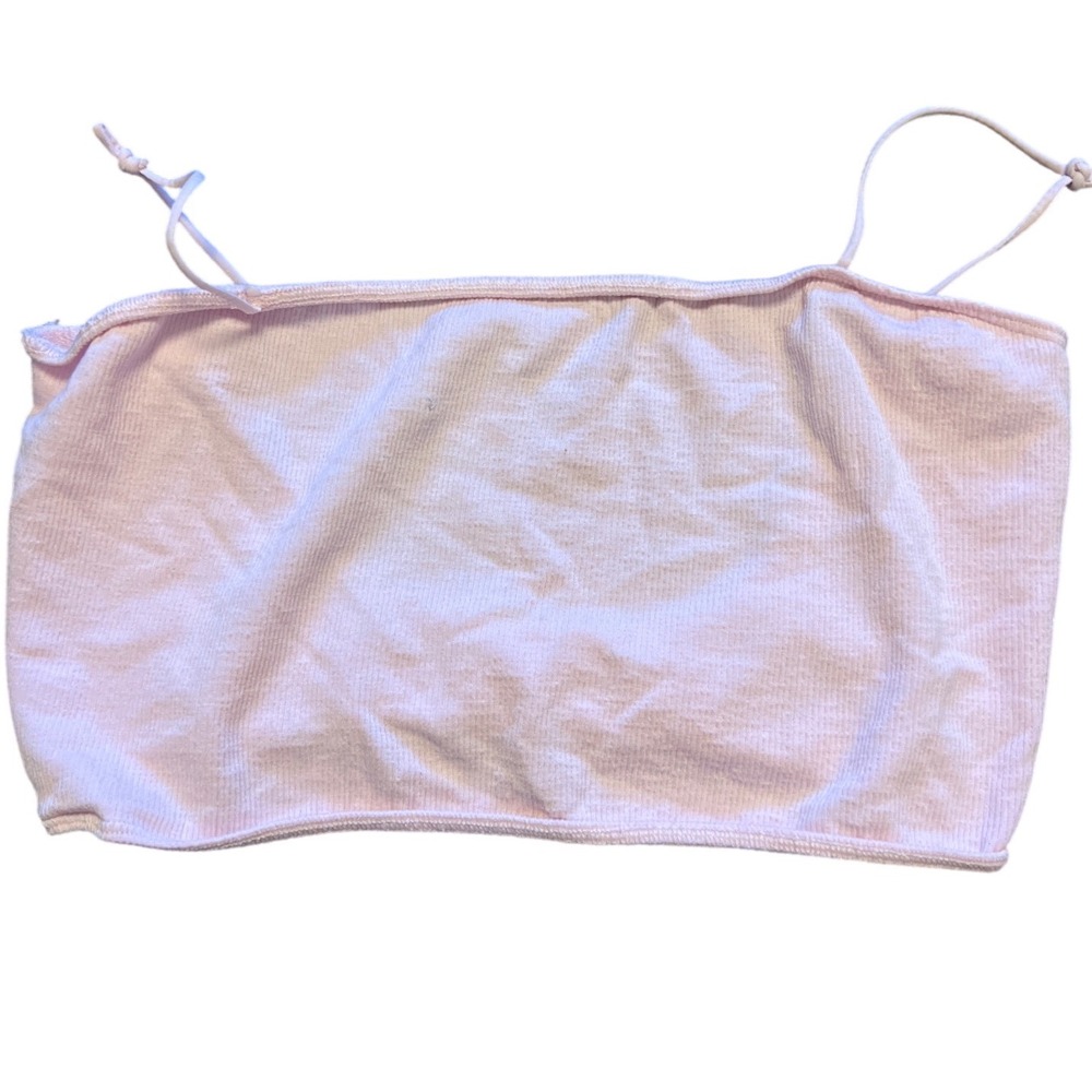 UO Out From Under Pink Terry Cropped Cami Spaghetti Strap Tank Top XL Coquette